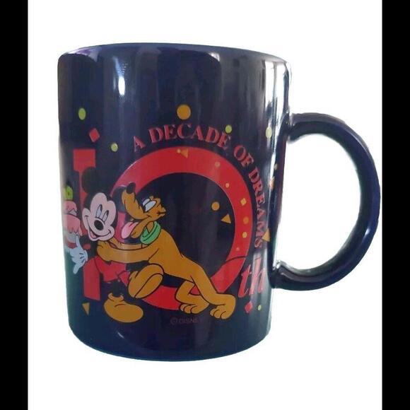 DISNEY Mickey Mouse & Pluto  A Decade of Dreams Mug  10th Anniversary  1997 - Picture 1 of 4